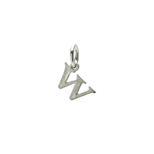 open w charm, sterling silver