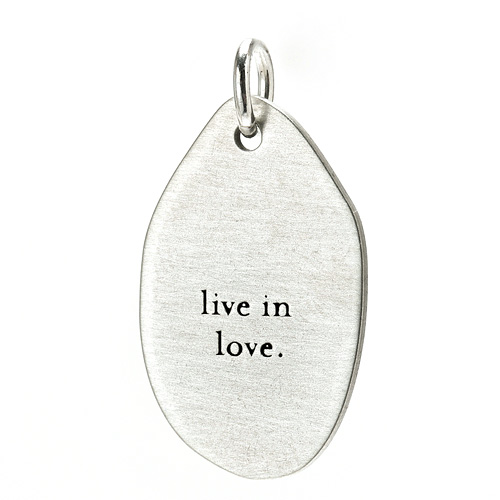 "live in love" charm, sterling silver