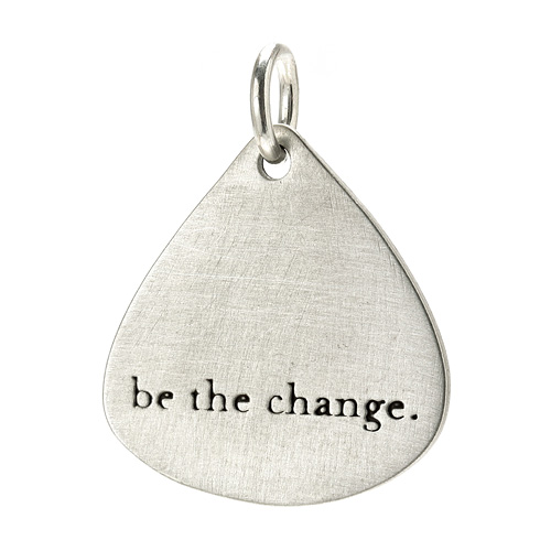 "be the change" charm, sterling silver