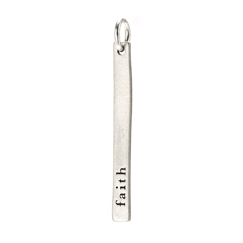 "faith" stick charm, sterling silver