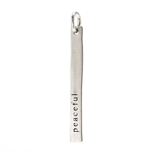 "peaceful" stick charm, sterling silver