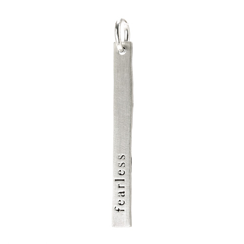 "fearless" stick charm, sterling silver