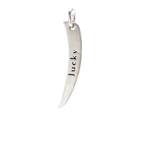 "lucky" curve charm, sterling silver