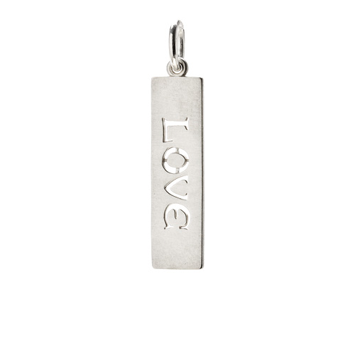 "love" word charm, sterling silver