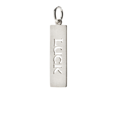 "luck" word charm, sterling silver
