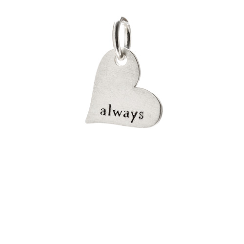 "always" heart charm, sterling silver