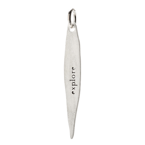 "explore" pointe charm, sterling silver