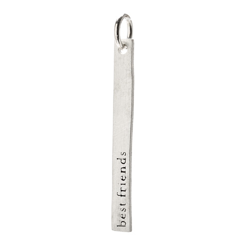 "best friends" stick charm, sterling silver
