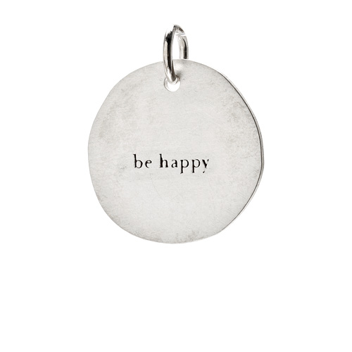 "be happy" charm, sterling silver