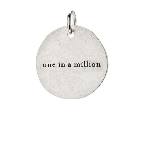 "one in a million" charm, sterling silver