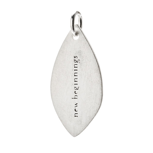 "new beginnings" petal charm, sterling silver