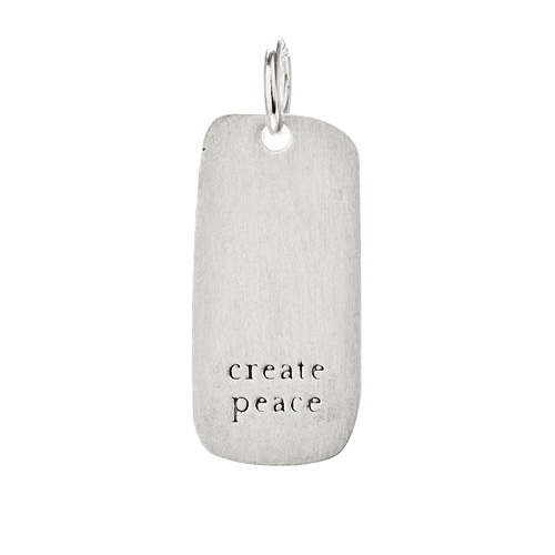 "create peace" charm, sterling silver