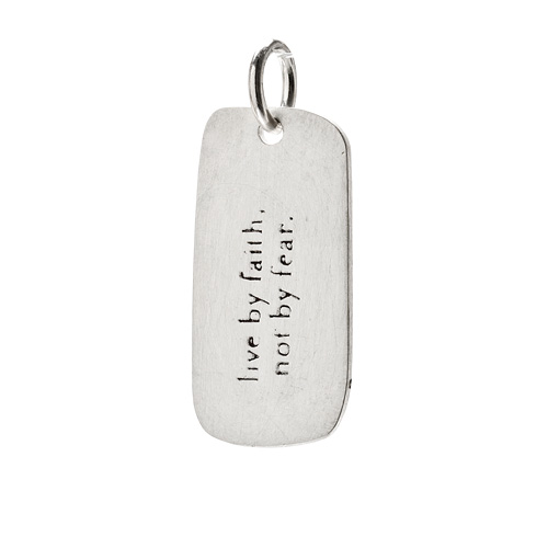 "live by faith, not by fear" charm, sterling silver