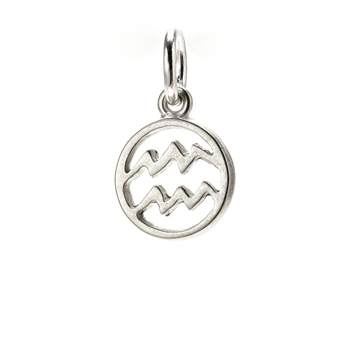 zodiac "aquarius" charm, sterling silver