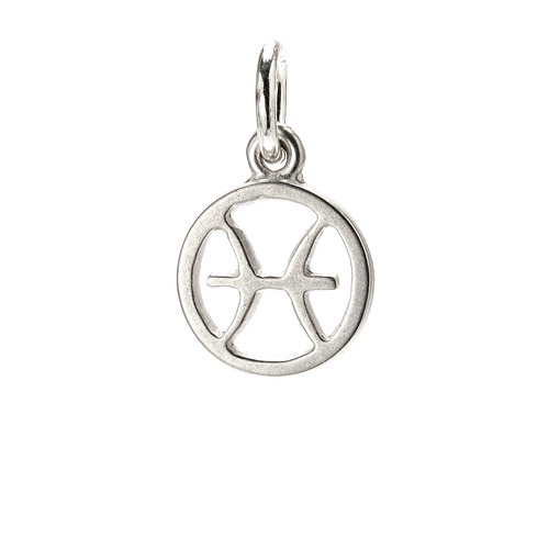 zodiac "pisces" charm, sterling silver
