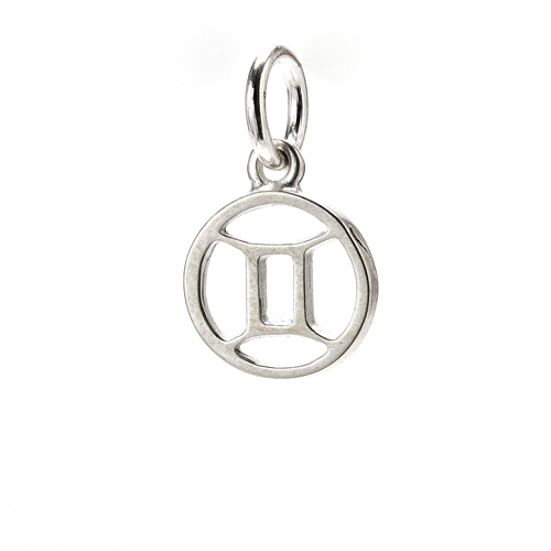 zodiac "gemini" charm, sterling silver