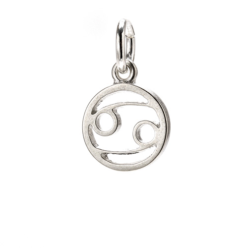 zodiac "cancer" charm, sterling silver