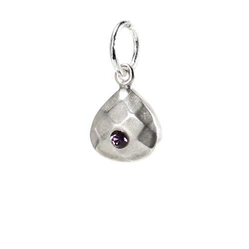 february birthstone charm, sterling silver