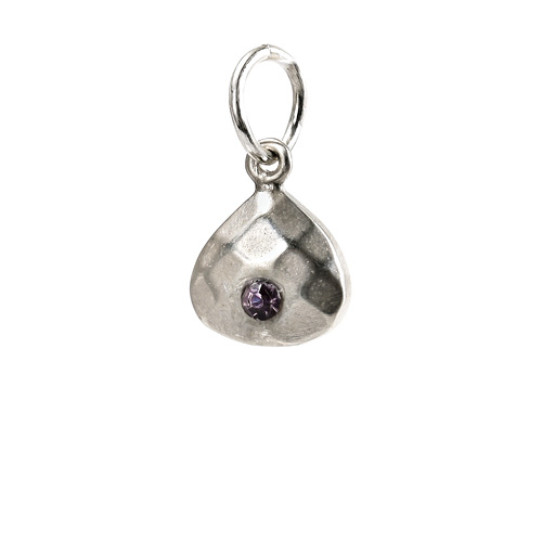 june birthstone charm, sterling silver