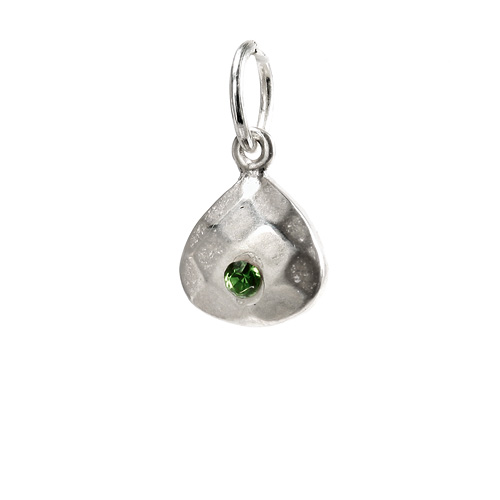 august birthstone charm, sterling silver