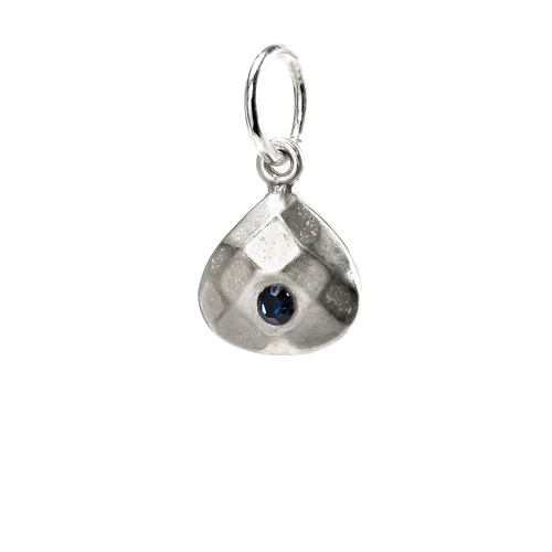 september birthstone charm, sterling silver
