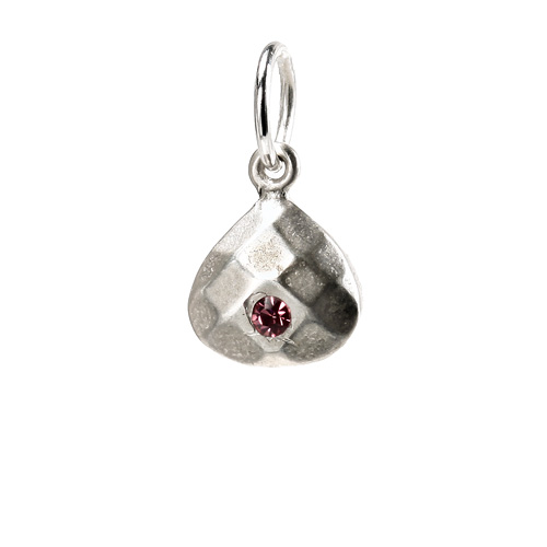 october birthstone charm, sterling silver