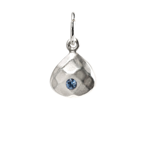 december birthstone charm, sterling silver