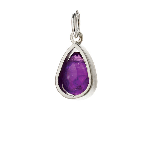 amethyst pendant gem, sterling silver