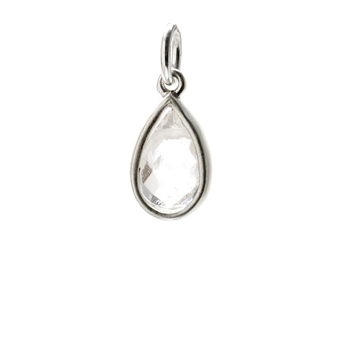 rock crystal pendant gem, sterling silver