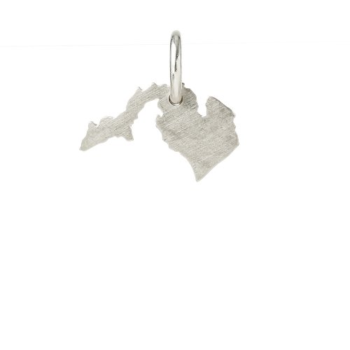 michigan w/upper peninsula charm, sterling silver