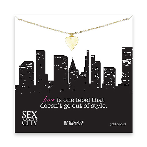 sex and the city love doesn't go out of style gold dipped heart necklace