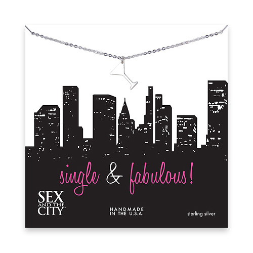sex and the city single & fabulous sterling silver martini necklace