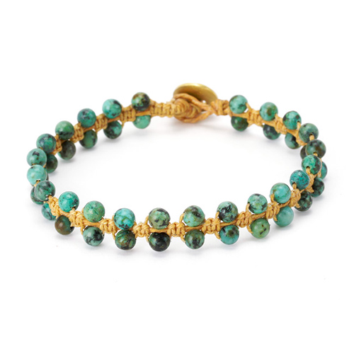 limited edition jewel box macrame turquoise bracelet on natural