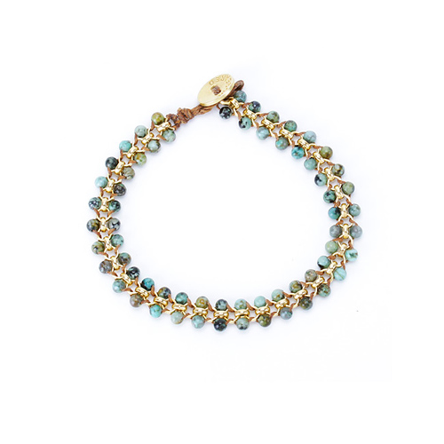 jewel box small parallel african turquoise gemstone bracelet