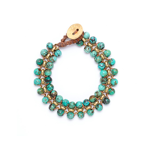 limited edition jewel box medium parallel african turquoise gemstone bracelet