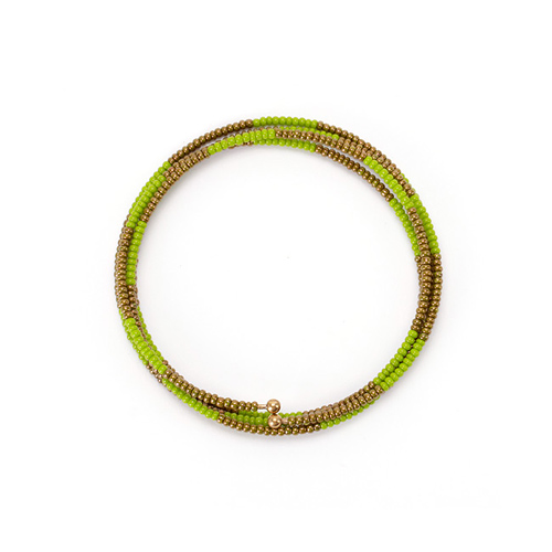 limited edition jewel box memory olive and bronze bead bracelet