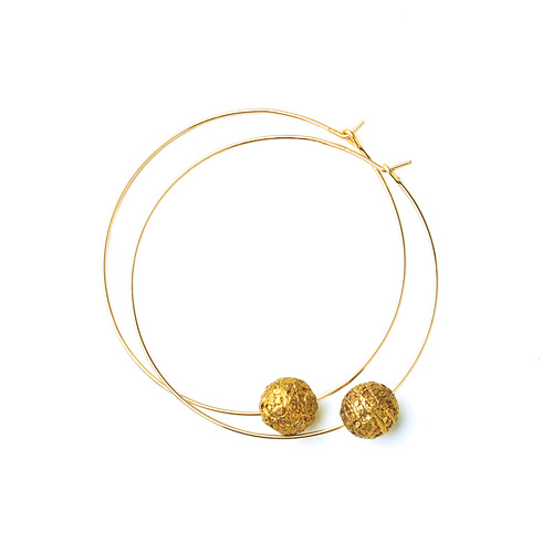 jewel box brass sparkle ball earrings