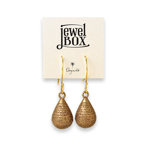 jewel box brass sparkle teardrop earrings