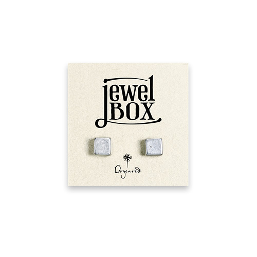 jewel box sterling silver square stud earrings