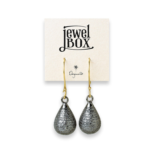 jewel box charcoal sterling silver sparkle teardrop earrings