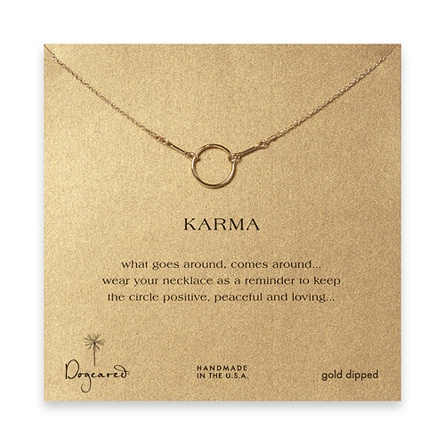 karma necklace, gold dipped