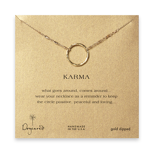 large karma necklace gold dipped