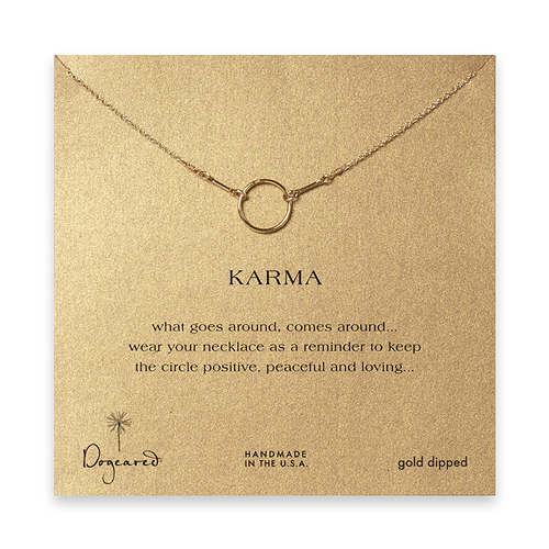karma necklace, gold dipped - 18 inch