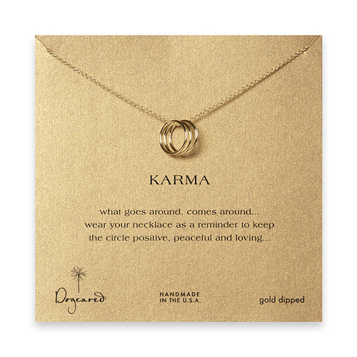 triple karma ring gold dipped necklace