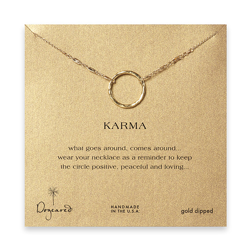 large karma necklace gold dipped - 18 inch