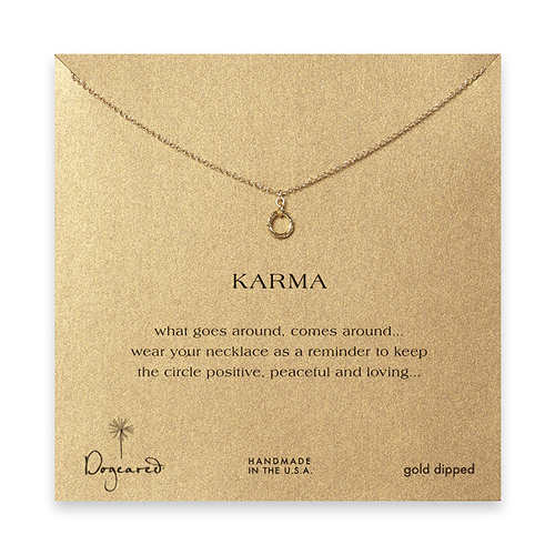 mini karma necklace gold dipped