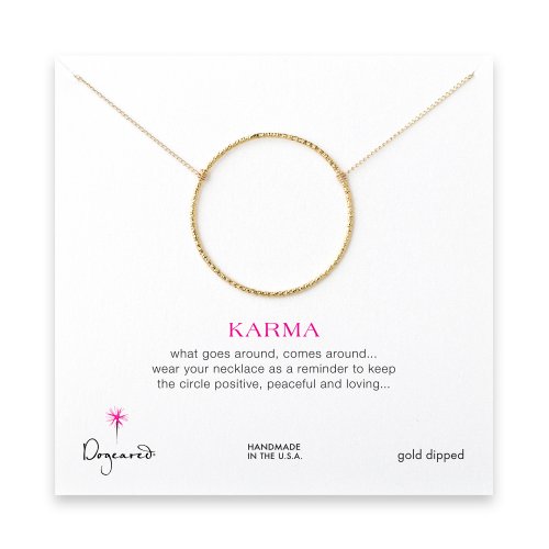 large sparkle karma necklace, gold dipped