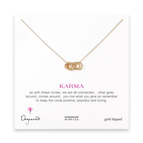 small multi-link sparkle karma necklace, gold dipped