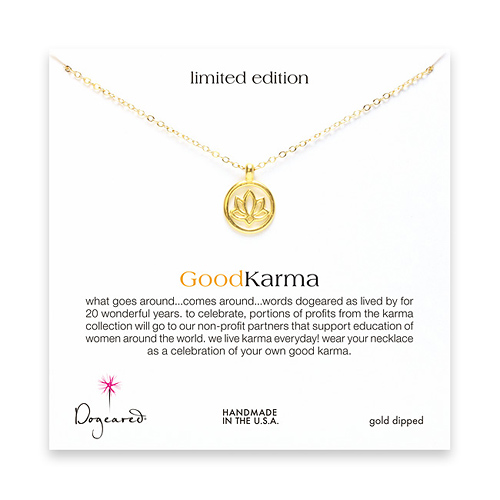 limited edition good karma gold dipped lotus necklace - 18 inches
