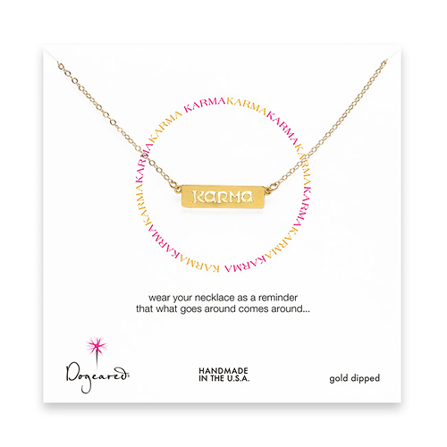 karma plaque gold dipped necklace - 18 inches